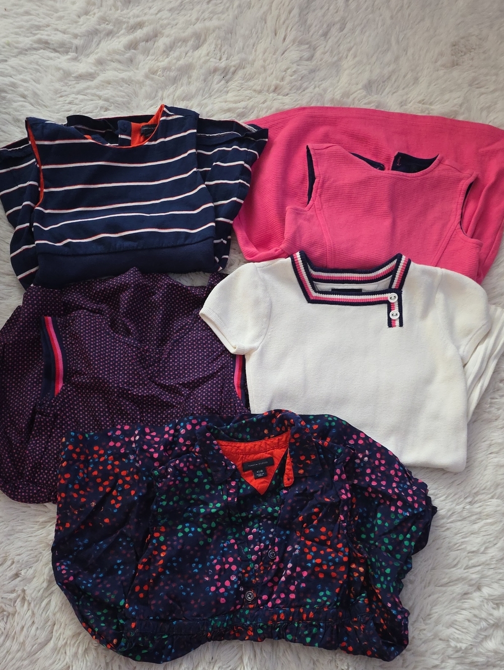 A2 Girls Tommy Hilfger Dress Bundle - Navy, Pink, White, Purple